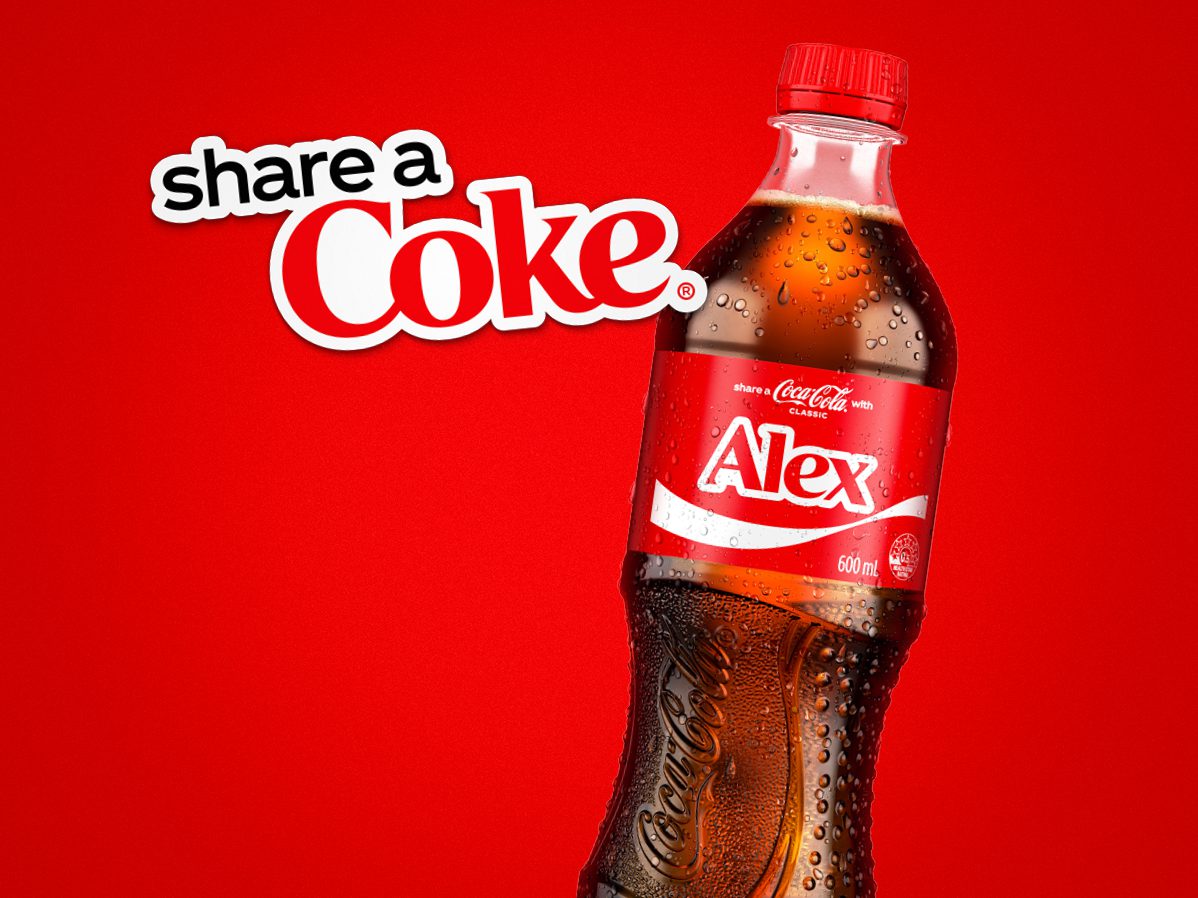 Share a Coke campagnebeeld – gepersonaliseerde flesjes